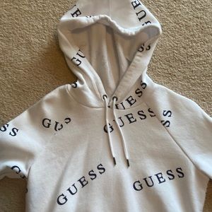 Guess hoodie, size S in white with blue letters Guess